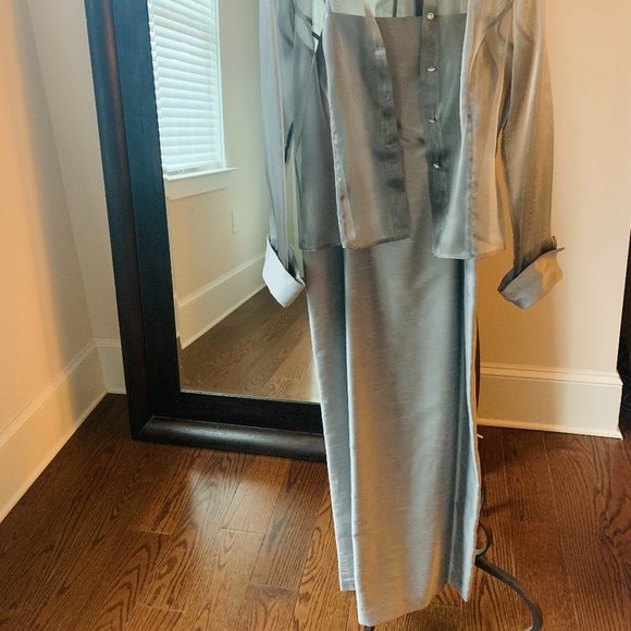 Beautiful Silver Vintage Gown and Jacket - Picture 1 of 4